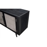 NovaSolo Nordic Mindi Smooth Boat Wood & Iron TV Dresser - 3 Doors