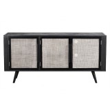 NovaSolo Nordic Mindi Smooth Boat Wood & Iron TV Dresser - 3 Doors