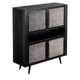 NovaSolo Nordic Mindi Smooth Boat Wood & Iron Buffet - 4 Doors