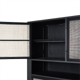 NovaSolo Nordic Mindi Smooth Boat Wood & Iron Buffet - 4 Doors