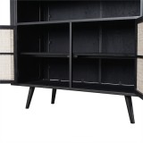 NovaSolo Nordic Mindi Smooth Boat Wood & Iron Buffet - 4 Doors