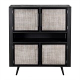 NovaSolo Nordic Mindi Smooth Boat Wood & Iron Buffet - 4 Doors