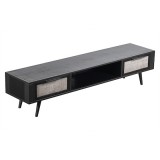 NovaSolo Nordic Mindi Smooth Boat Wood & Iron TV Dresser - 2 Drawers