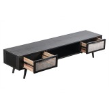 NovaSolo Nordic Mindi Smooth Boat Wood & Iron TV Dresser - 2 Drawers