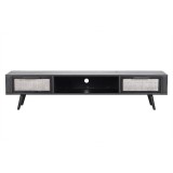 NovaSolo Nordic Mindi Smooth Boat Wood & Iron TV Dresser - 2 Drawers