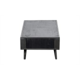  NovaSolo Nordic Mindi Smooth Boat Wood & Iron Coffee Table Open Shelf