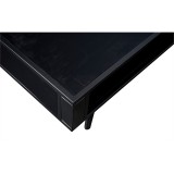  NovaSolo Nordic Mindi Smooth Boat Wood & Iron Coffee Table Open Shelf
