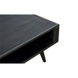  NovaSolo Nordic Mindi Smooth Boat Wood & Iron Coffee Table Open Shelf