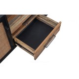  NovaSolo Nordic Rattan Boat Wood & Iron Buffet - 2 Doors 3 Drawers