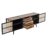  NovaSolo Nordic Rattan Boat Wood & Iron Buffet - 2 Doors 3 Drawers