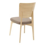 European Beechwood Wood Dining Chair - Light Walnut - Back