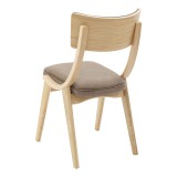 European Beechwood Wood Dining Chair - Grey - Back