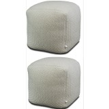 Aron Living Pouf Square Ottoman White - 2 pieces