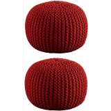 Aron Living Pouf Round Ottoman - 2 Pcs