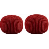 Aron Living Pouf Round Ottoman - 2 Pieces