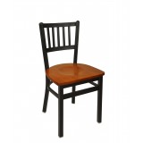 Troy Slat Back Chair In Steel Frame And Sand Black Finish - No Cushion