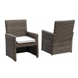 Coronado Dining Chair With Cushions in Antique Beige - White BG