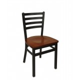 Lima Ladder Back Barstool With Steel Frame And Clear Coat Finish 