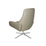 Camillo Chair With Footrest In Balder Congac Leather - Back Angled