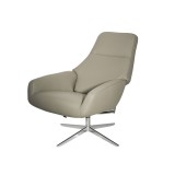 Camillo Chair With Footrest In Balder Congac Leather - Angled
