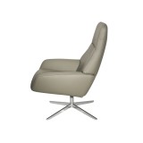 Camillo Chair With Footrest In Balder Congac Leather - Side