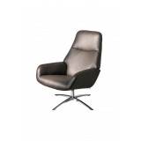 Camillo Xl Chair With Footrest And Adjustable Headrest In Yeti Dark Gray Fabric - Angled
