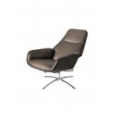 Camillo Xl Chair With Footrest And Adjustable Headrest In Yeti Dark Gray Fabric - Reclined Side Angled