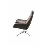 Camillo Xl Chair With Footrest And Adjustable Headrest In Yeti Dark Gray Fabric - Side