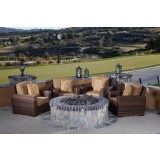 Montecito Wicker Swivel Rocker Club Chair With Cushions - Lifestyle
