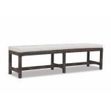 Montecito Dining Bench With Cushions in Canvas Flax With Self Welt