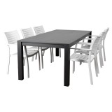 Atlantic Noordam 7 Piece Rectangular Patio Dining Set - White BG