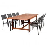 Amazonia Koningsdam 9 Piece Rectangular Patio Dining Set - White BG
