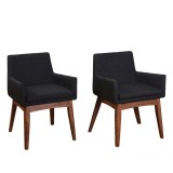 Midtown Concept Ruby 2 Piece Liqurice Armchair Set - Cocoa Wood