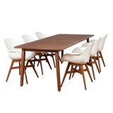Amazonia Charlotte Deluxe 7 Piece Rectangular Patio Dining Set  - White BG