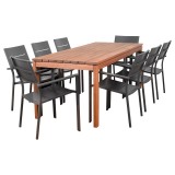 Amazonia Koningsdam 9 Piece Rectangular Patio Dining Set  - White BG