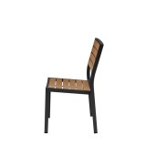 Napa Dining Side Chair - Black & Teak Seat and Back - Side