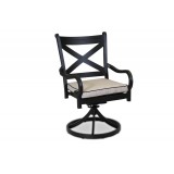 Monterey Swivel Dining Chair With Cushions - Front in White BG