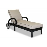 Monterey Chaise Lounge With Cushions In Frequency Sand With Canvas Walnut Welt