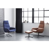 Ergo Chair And Footrest In Balder Black Leather - Lifestyle