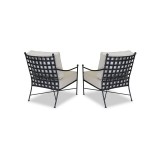 Provence Aluminum Club Chair With Cushions - Set of 2 - Back
