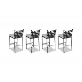 Provence Aluminum Barstool With Cushions - Back (4 pcs)