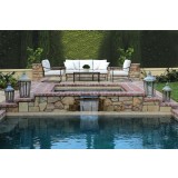 Provence Aluminum Sofa with Club Chairs and Coffee Table 