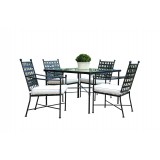 Sunset West Provence Aluminum Dining Chairs with Dining Table