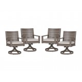Aluminum Laguna Swivel Dining Chair With Cushions - Set of 4