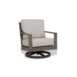 Sunset West Laguna Aluminum Swivel Club Rocker With Cushions In Canvas Flax