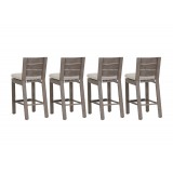 Laguna Aluminum Barstool With Cushions - Back (set of 4)