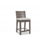 Sunset West Laguna Aluminum Barstool With Cushions In Canvas Flax