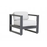 Redondo Club Chair With Cushions In Cast Silver