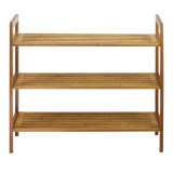 Oceanstar 3-Tier Bamboo Shoe Rack - Natural  - Front