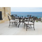 La Jolla Dining Chair With Cushions In Canvas Flax With Self Welt  - Lifestyle